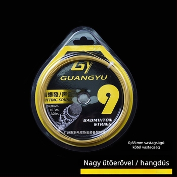 Guangyu tollasütőhúr – magas rugalmasságú, tartós, erőteljes ütés hangja; feszítés 30 font; anyag: prémium nylon rost szintézise