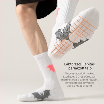 Kosárlabda zoknik, lélegző hálós szövés, törölköző-szerű alj, középhosszú, izzadságot felszívó