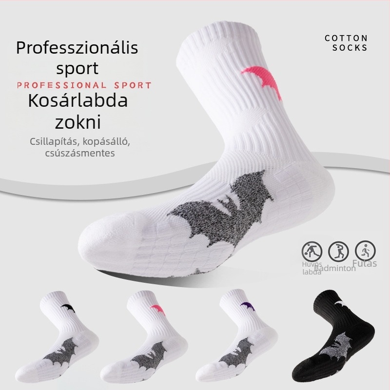 Kosárlabda zoknik, lélegző hálós szövés, törölköző-szerű alj, középhosszú, izzadságot felszívó