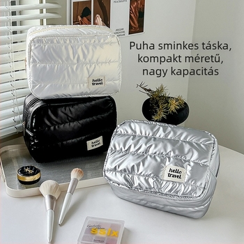 Kocka alakú sminktáska poliészterből, hordozható, vízálló
