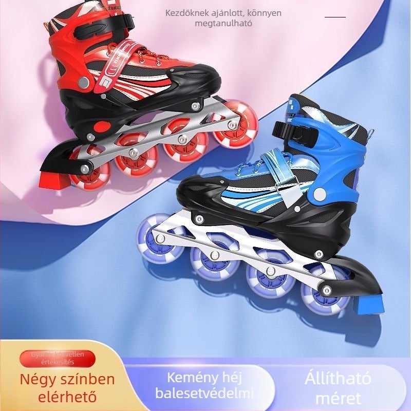 Görkorcsolya PVC felsőrésszel, TPR talppal, egyskerekes dizájn, univerzális illeszkedés