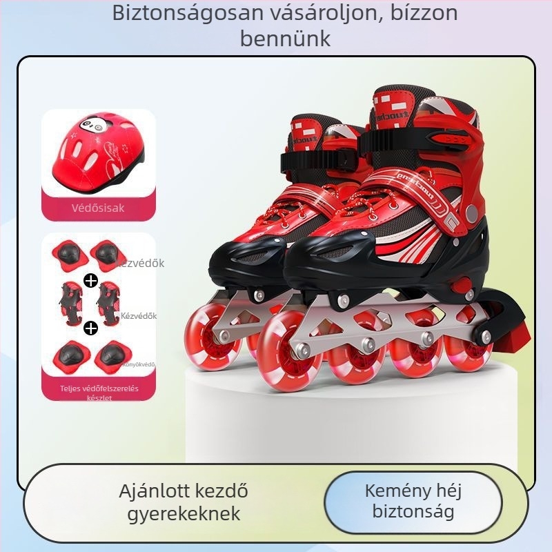 Görkorcsolya PVC felsőrésszel, TPR talppal, egyskerekes dizájn, univerzális illeszkedés