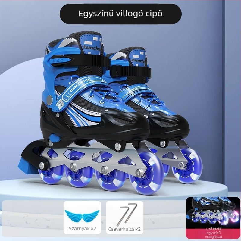 Görkorcsolya PVC felsőrésszel, TPR talppal, egyskerekes dizájn, univerzális illeszkedés