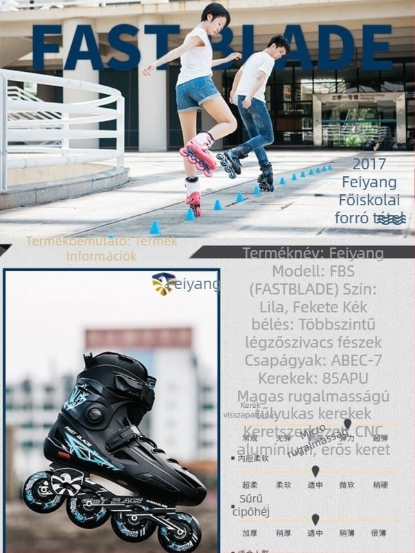 Flying Eagle görkorcsolya - PU hálós felsőrész, PE talp, egysoros kerekek, PU magas visszacsatolású kerekek, unisex