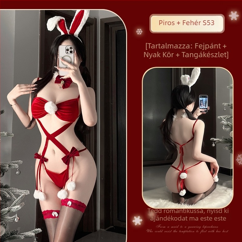 Nyuszi-lány jelmez szerepjátékhoz: overál, stil hárompont, harisnyák, egyenruha; velúr anyag, poliészter 90–95%