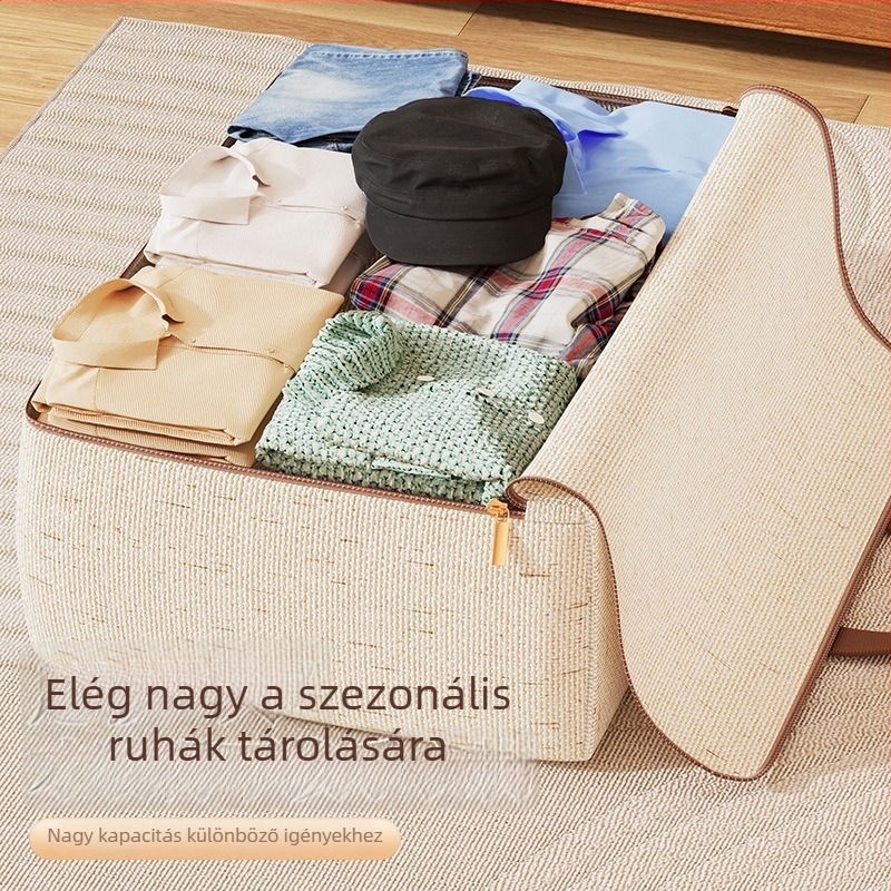 SND22 Utazási tároló táska – Pamut és len anyag, vízálló, szélvédett, paplan és ruházat rendező