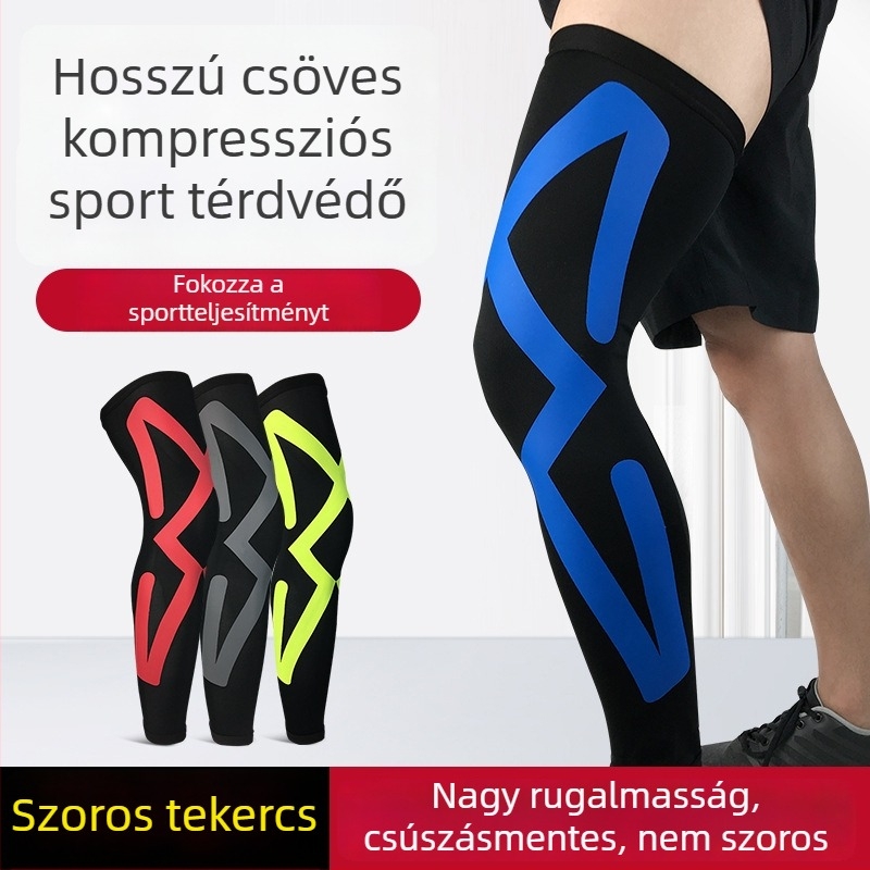 Kompressziós térdvédők és lábszárvédők sportokra, kültéri kosárlabda, futball és kerékpározás