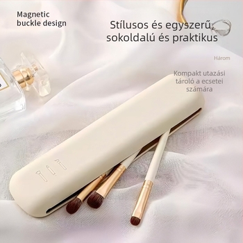  Szilikon sminkecset tároló táska, utazáshoz ideális, hengeres vízálló szervező a pirosító és szemhéjpúder ecsetekhez, modern minimalist stílus