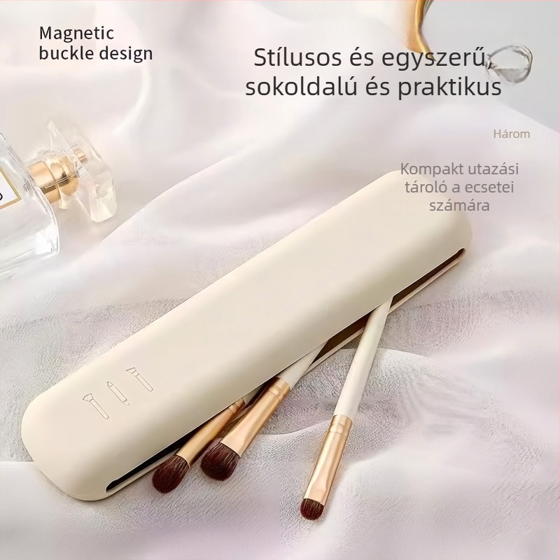  Szilikon sminkecset tároló táska, utazáshoz ideális, hengeres vízálló szervező a pirosító és szemhéjpúder ecsetekhez, modern minimalist stílus