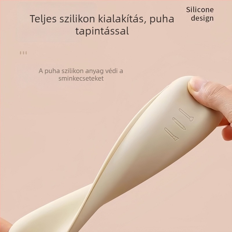  Szilikon sminkecset tároló táska, utazáshoz ideális, hengeres vízálló szervező a pirosító és szemhéjpúder ecsetekhez, modern minimalist stílus