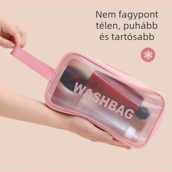 Kozmetikai táska kocka alakú, textilből, összecsukható, utazáshoz