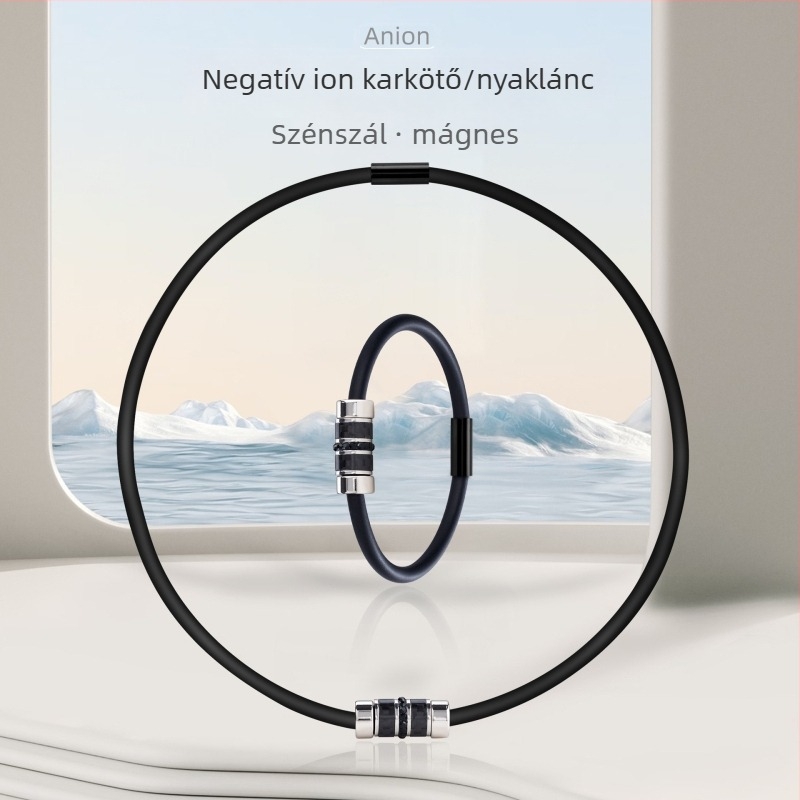 Szilikon karkötő mágneses csattal, uniszex sportos geometrikus dizájn, születésnapi ajándék