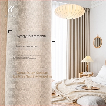 Pamut és kenderszövet ablakfüggöny, magas árnyékolás, modern minimalist japán stílus a nappali és hálószoba számára