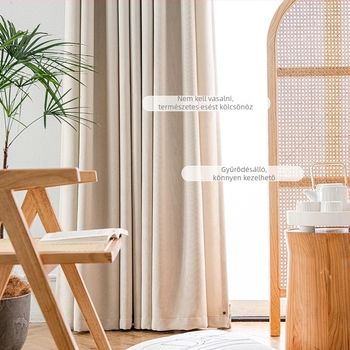 Pamut és kenderszövet ablakfüggöny, magas árnyékolás, modern minimalist japán stílus a nappali és hálószoba számára