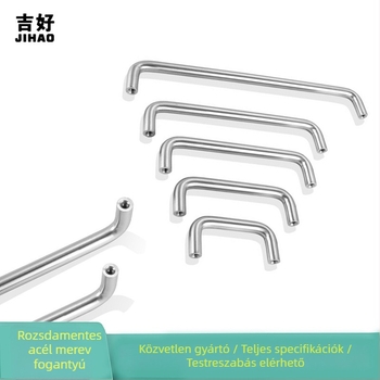 U-alakú rozsdamentes acél szekrényfogantyú, polírozott, modern minimálista stílusban; modell JH01u