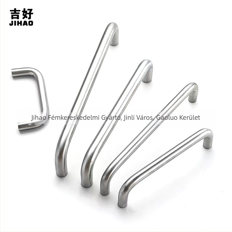 U-alakú rozsdamentes acél szekrényfogantyú, polírozott, modern minimálista stílusban; modell JH01u