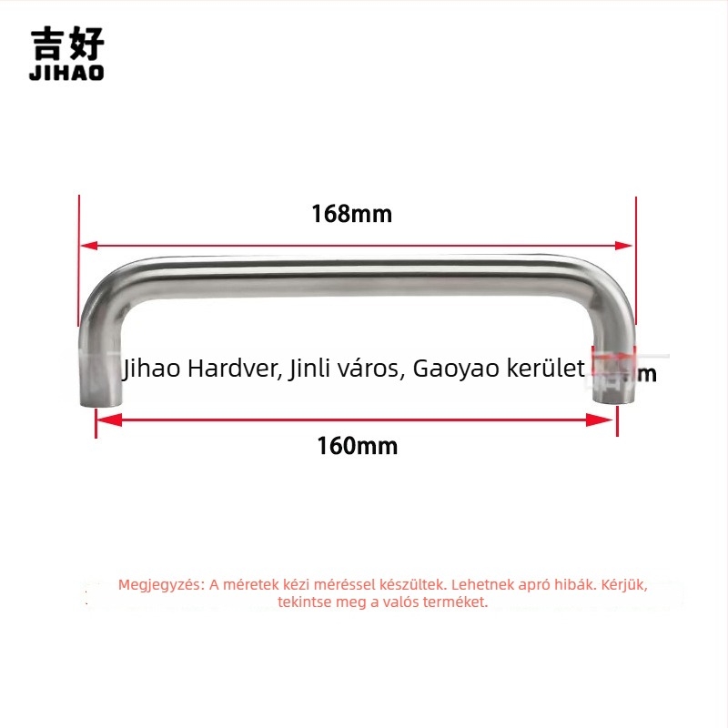 U-alakú rozsdamentes acél szekrényfogantyú, polírozott, modern minimálista stílusban; modell JH01u