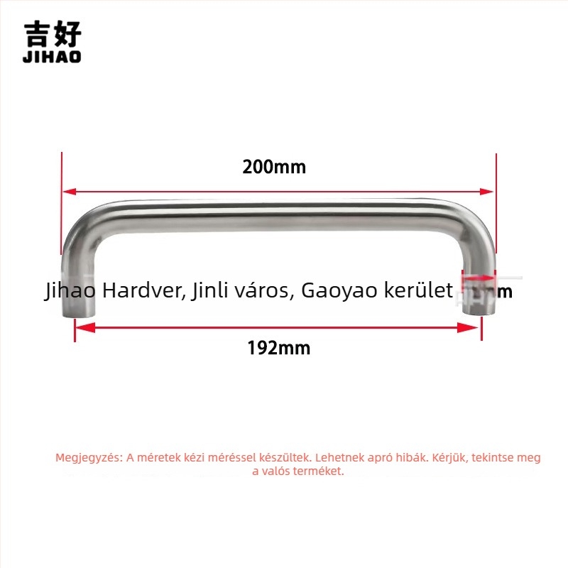 U-alakú rozsdamentes acél szekrényfogantyú, polírozott, modern minimálista stílusban; modell JH01u