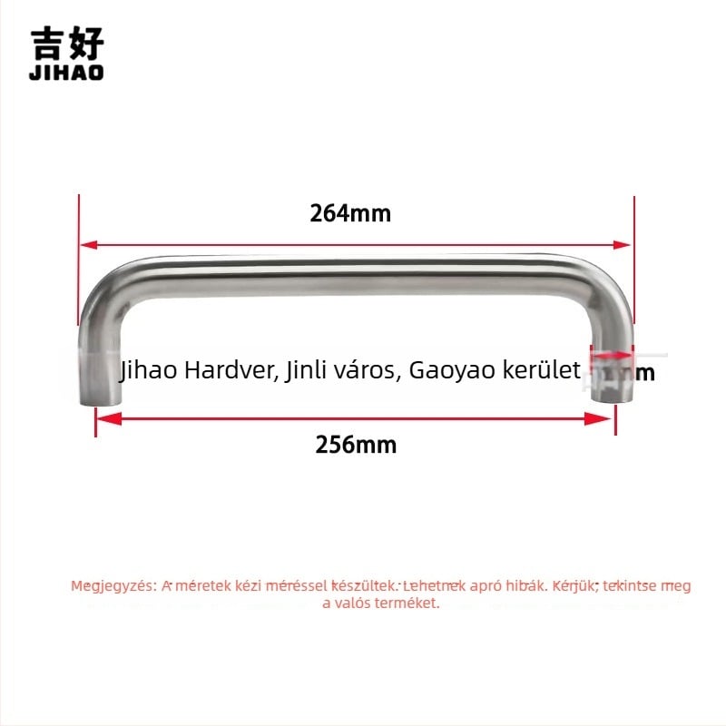 U-alakú rozsdamentes acél szekrényfogantyú, polírozott, modern minimálista stílusban; modell JH01u