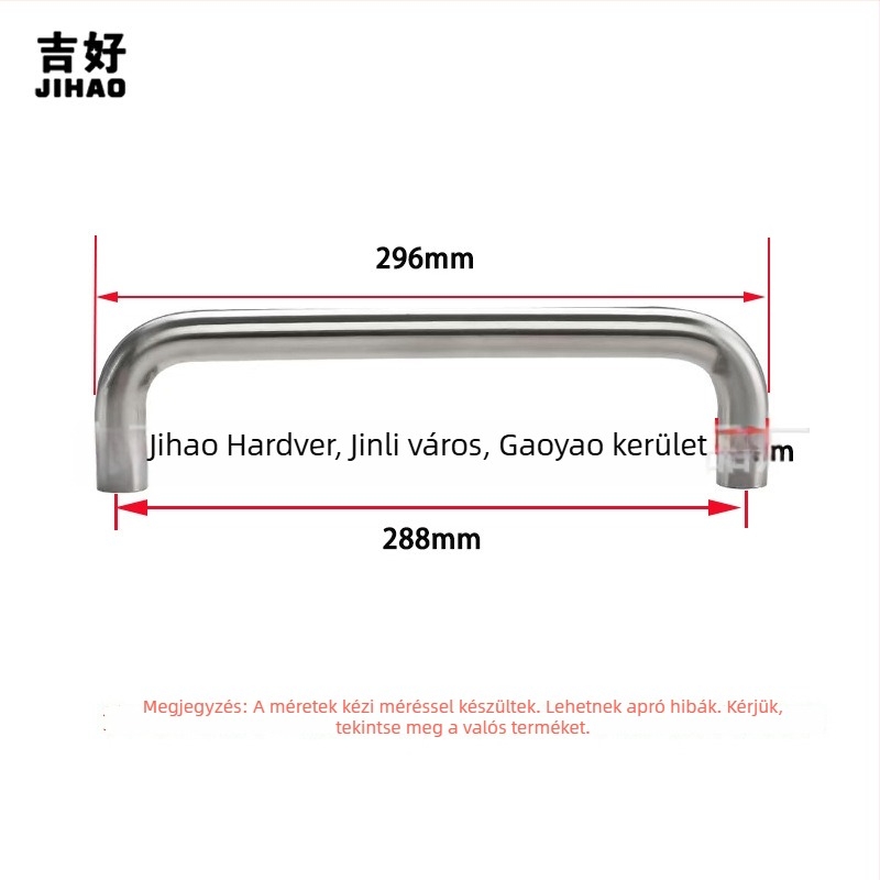 U-alakú rozsdamentes acél szekrényfogantyú, polírozott, modern minimálista stílusban; modell JH01u