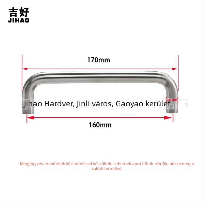 U-alakú rozsdamentes acél szekrényfogantyú, polírozott, modern minimálista stílusban; modell JH01u