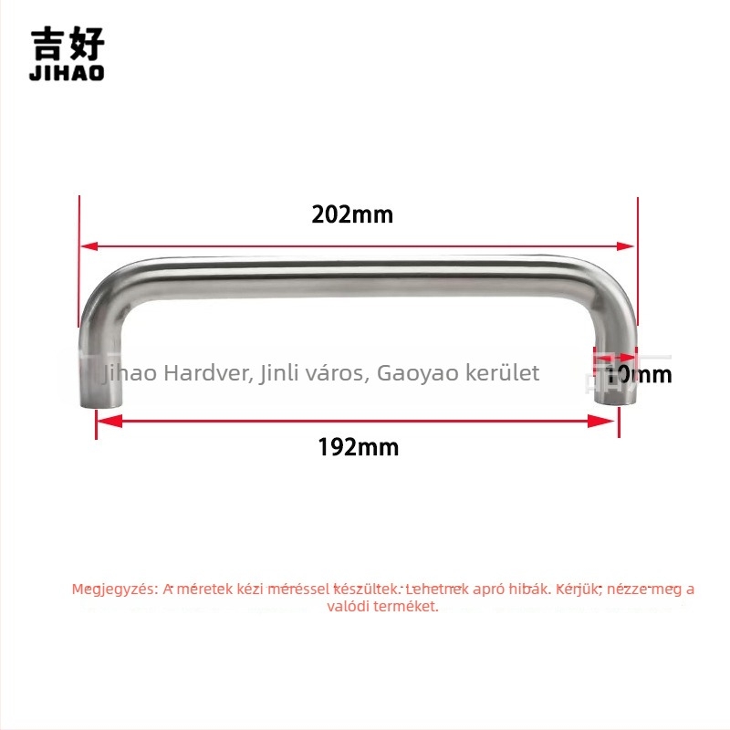 U-alakú rozsdamentes acél szekrényfogantyú, polírozott, modern minimálista stílusban; modell JH01u