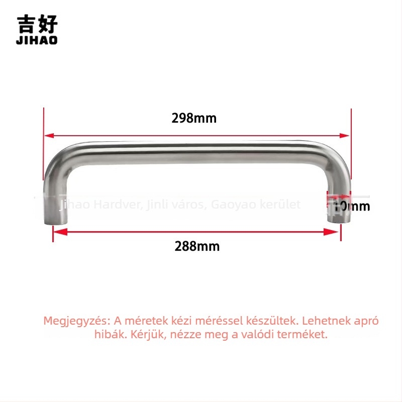 U-alakú rozsdamentes acél szekrényfogantyú, polírozott, modern minimálista stílusban; modell JH01u