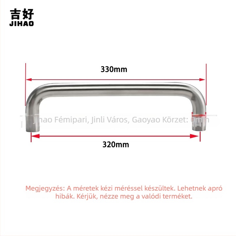 U-alakú rozsdamentes acél szekrényfogantyú, polírozott, modern minimálista stílusban; modell JH01u