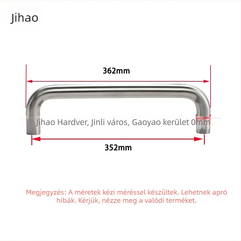 U-alakú rozsdamentes acél szekrényfogantyú, polírozott, modern minimálista stílusban; modell JH01u