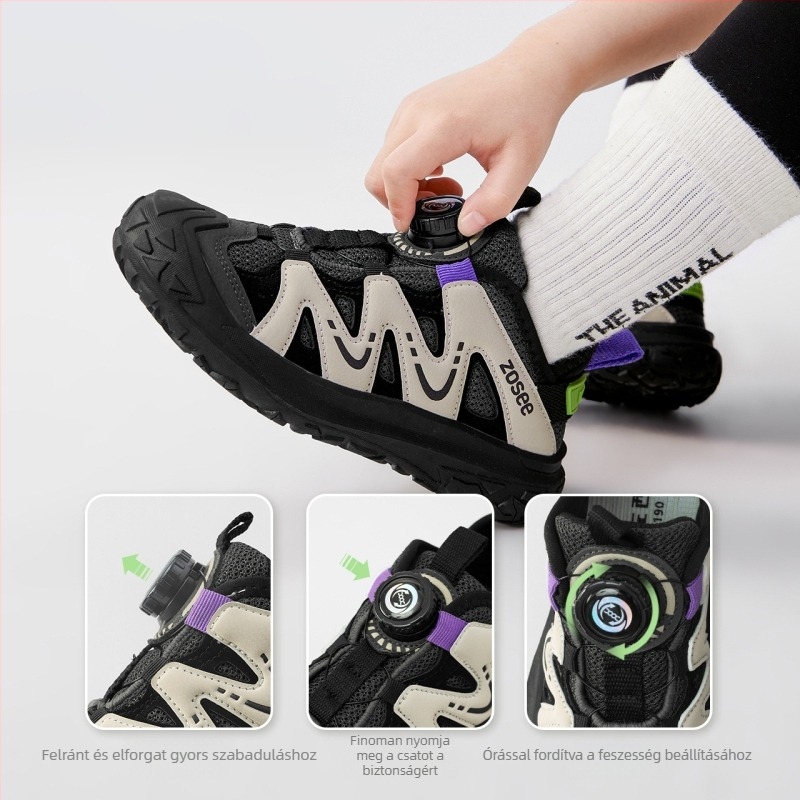 Left West gyerekek futócipő – légáteresztő, könnyű, kopásálló, ütéscsillapító; karikatúra mintázat; 4–16 éveseknek