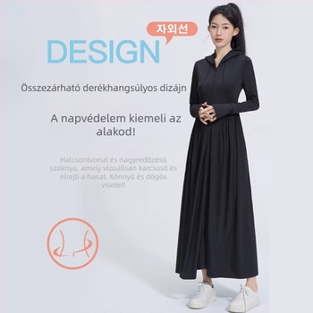 Hosszú nylon napvédő ruha nőknek, lélegző, könnyű, rovarvédett