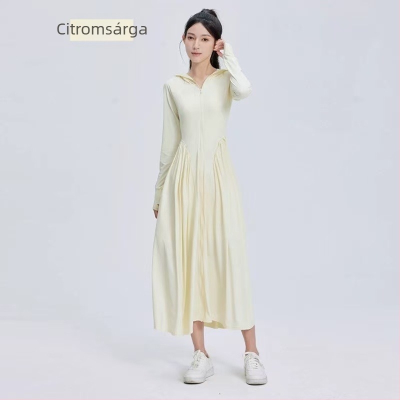 Hosszú nylon napvédő ruha nőknek, lélegző, könnyű, rovarvédett