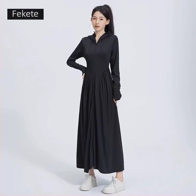 Hosszú nylon napvédő ruha nőknek, lélegző, könnyű, rovarvédett