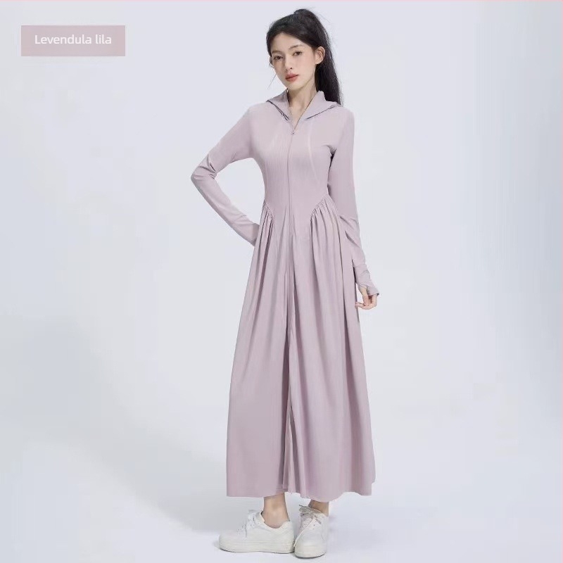 Hosszú nylon napvédő ruha nőknek, lélegző, könnyű, rovarvédett