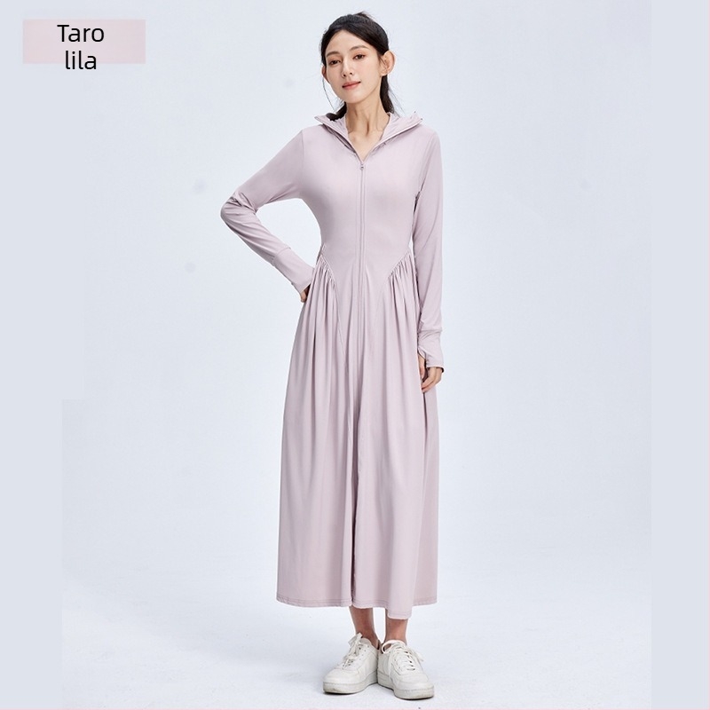 Hosszú nylon napvédő ruha nőknek, lélegző, könnyű, rovarvédett