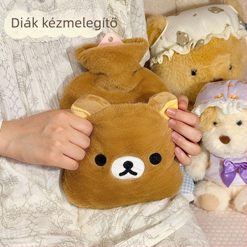 Capybara forró víz palack, plüss kézmelegítő, magas sűrűségű PVC, súly 110 g, cartoon stílus, meleg és hideg