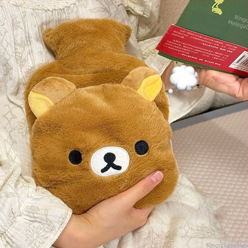 Capybara forró víz palack, plüss kézmelegítő, magas sűrűségű PVC, súly 110 g, cartoon stílus, meleg és hideg