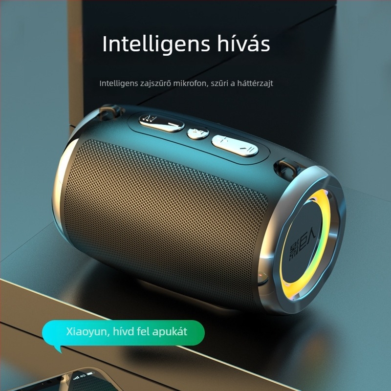 AI‑vezérelt vezeték nélküli Bluetooth hangszóró, hordozható mini hangrendszer USB/TF kártyával, 100Hz–20kHz frekvenciatartomány, SNR ≥70 dB, IPX7 vízálló