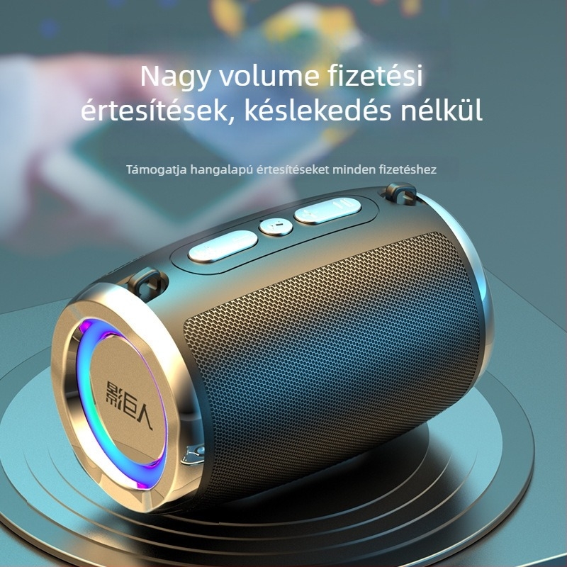 AI‑vezérelt vezeték nélküli Bluetooth hangszóró, hordozható mini hangrendszer USB/TF kártyával, 100Hz–20kHz frekvenciatartomány, SNR ≥70 dB, IPX7 vízálló