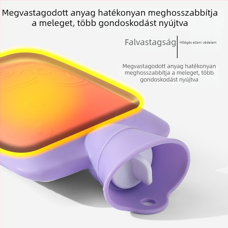 Vízinjekciós melegvíz-táska, PVC nagy sűrűségű, hordozható kézmelegítő, licencelhető magáncímke