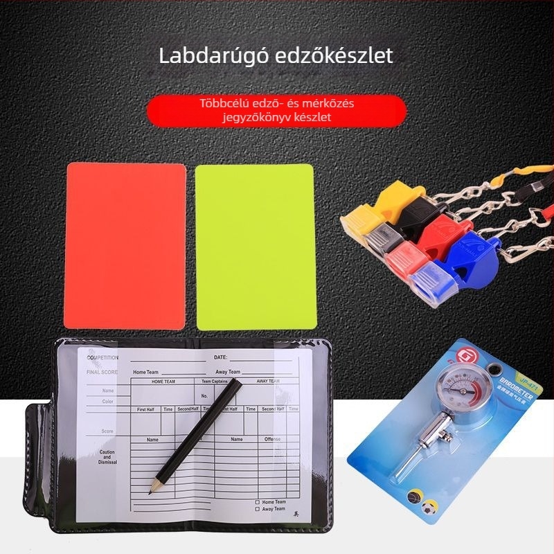 Futballbíró készlet – síp, barométer, edzés segédeszközök; testreszabás rendelésre: Igen; eredet: Zhejiang; kategória: Edzés segédeszközök; sport: Labdarúgás