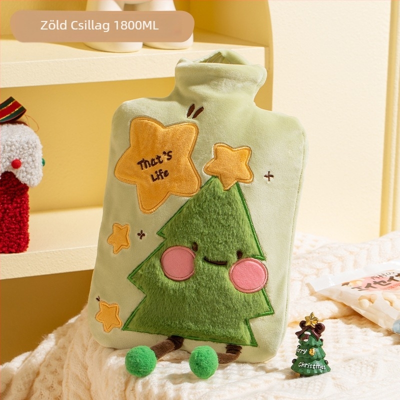 Tianhong PVC vízzel töltött melegítőpalack, 1800 ml, rajzolt stílusú plüss kézmelegítő