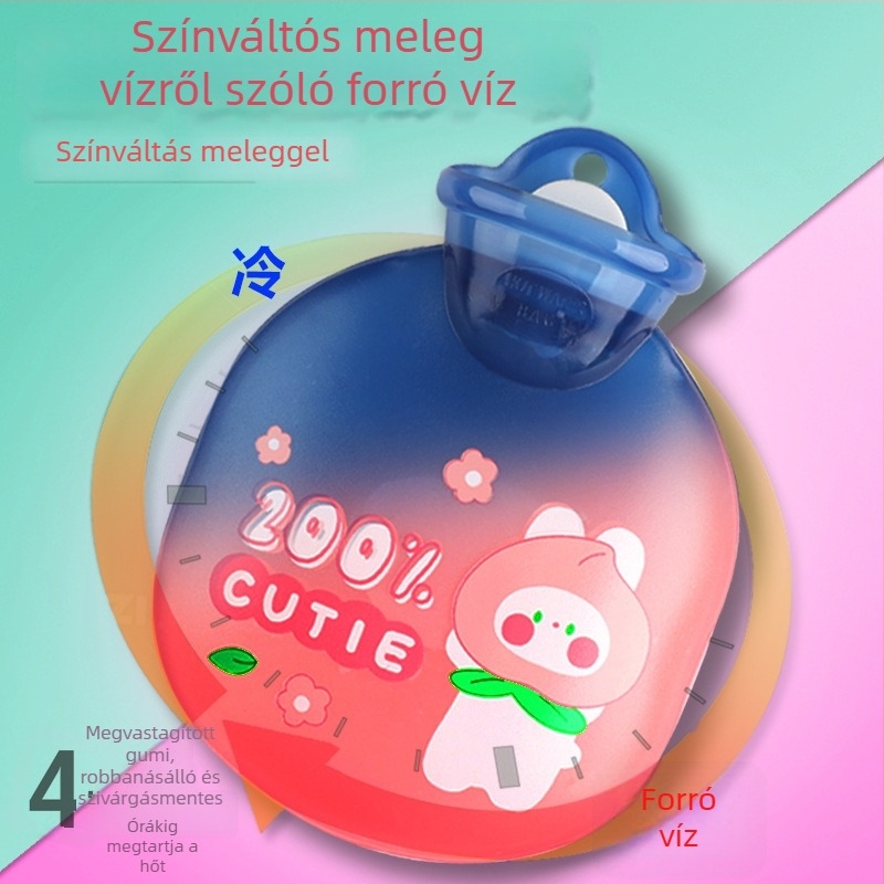 Vízfeltöltéses melegítő palack, hordozható, nagy sűrűségű PVC, vízbefecskendezéses fűtés, forró és hideg használat