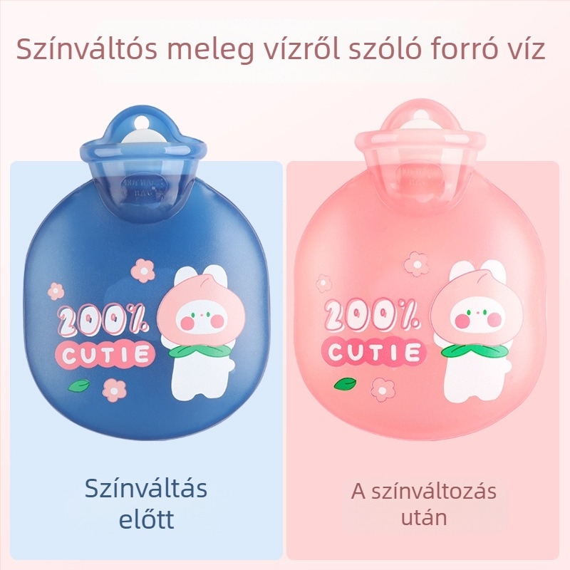 Vízfeltöltéses melegítő palack, hordozható, nagy sűrűségű PVC, vízbefecskendezéses fűtés, forró és hideg használat