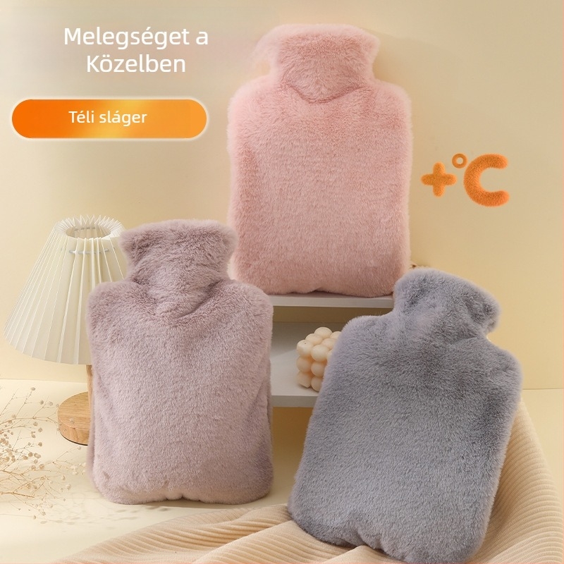 PVC melegvíz-töltő zsák, plüss hasmelegítő, modern minimalist stílus, kézre, lábra és derékra