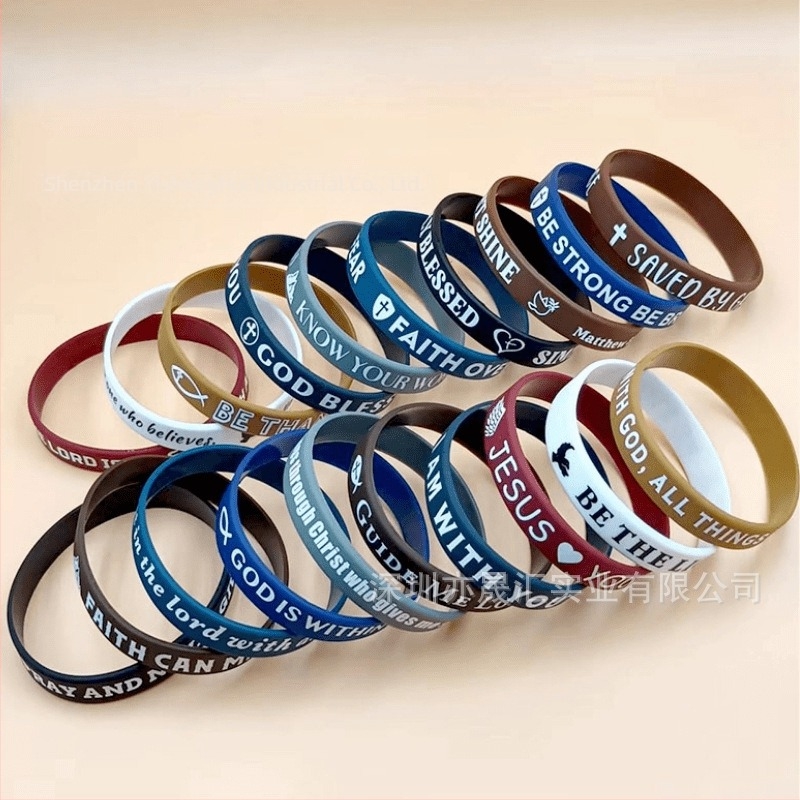 Bibliai ige szilikon karkötő | Uniszex, divatos, modern minimalist design | Anyag: szilikon, logó nyomtatás lehetséges