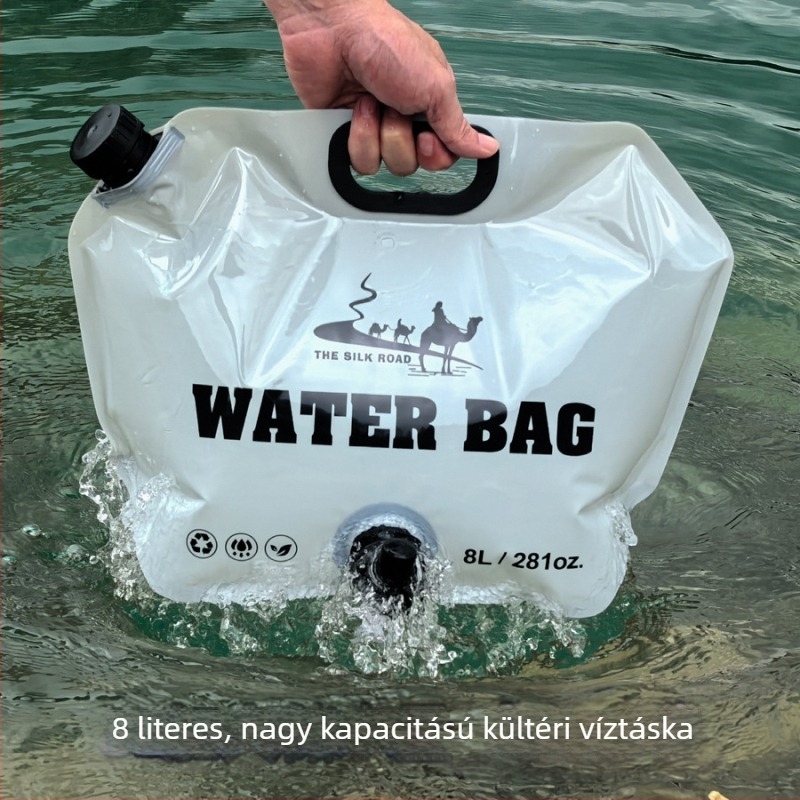 8 literes összecsukható hordozható víztáska túrázáshoz és kempingezéshez
