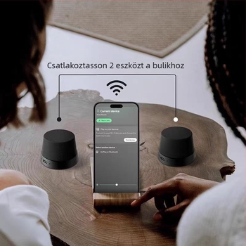 Textil borítású mágneses telefon-tartóval ellátott Bluetooth hangszóró, kompakt kültéri, vízálló, mély basszus