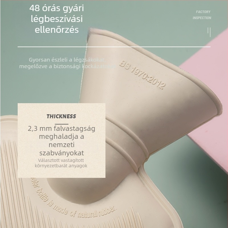 Vízben töltött meleg vizes palack, gumi, 320 g, végtagokra, meleg és hideg használatra.