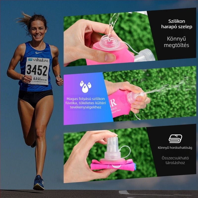 NEWBOLER Gradient TPU Összecsukható Hidratáló Palack – Unisex, Kapacitás 250, Gradient Mintázat, Hegymászásra, Strandra, Kempingezésre és Túrázásra